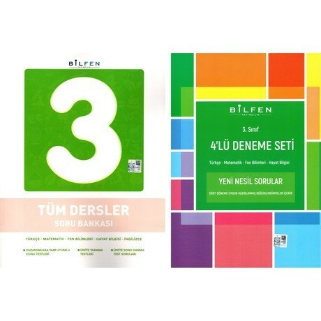 Bilfen Yayınları 3.Sınıf Tüm Dersler Soru Bankası + 4'lü Deneme Seti
