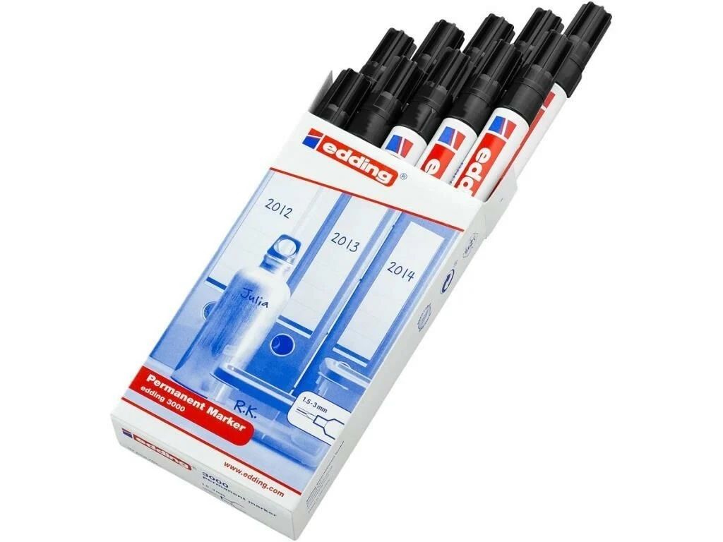 Edding 3000 Permanent Marker 10'lu Paket SİYAH